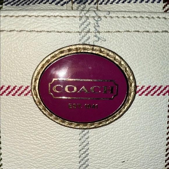 Coach Peyton Tattersal Tote, EUC - Picture 5 of 15